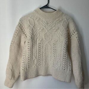 & Other Stories Cream Cable Knit Sweater